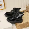 Botas Martin para niños, nueva colección otoño/invierno 2026, botas de cuero para niñas, estilo británico, botines sencillos para bebé, botas de trabajo, botines alados