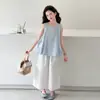 Conjunto de Verão Feminino Sem Mangas de Renda, Estilo Fino, Novo Modelo 2026, Estilo Coreano, Doce e Fresco, Conjunto de Duas Peças Moderno e Super Bonito