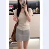 Camiseta Blanca de Manga Corta con Cuello en U Estilo Coreano de Algodón Puro para Mujer, Verano, Versátil, Adelgazante, Capa Base Negra