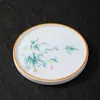 Plato de té pintado a mano, Posavasos de cerámica, Base aislante creativa, Accesorios para juego de té Kung Fu, Bandeja de té elegante china