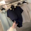 Armário 388! Bem-estar em pó para animais de estimação! Linho de ácido acético amoreira seda malha respirável de verão camiseta de manga curta camisa polo masculina