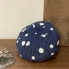 Boina Dulce de Cuadros Retro Japonés con Puntos, Sombrero Versátil Artístico de Pintor para Mujer, Sombrero Octagonal Pequeño de Nicho para Adelgazar el Rostro
