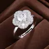 Anillo de Flor con Forma de Corazón Exquisito y Elegante, de Gran Venta Transfronteriza, Accesorio Versátil y Moderno para el Día a Día para Mujeres
