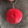 Llavero con Pom-Pom de Piel Sintética de Conejo de 8 cm Cadena Accesorio Bola de Felpa de 8 cm Bola de Pelo Anillo Accesorio Lindo