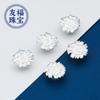 Plata Pura 999 accesorios de botón de girasol plata de ley Margarita DIY cuerda trenzada con cuentas hebilla de cola de collar hebilla de conexión accesorios