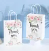 Sacola de Presente de Ação de Graças Dia da Mulher Sacola de Papel Portátil Atacado Roupas Sacola Tote de Papel Kraft Branco Sacola de Embalagem para Levar