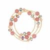Pulseira Empilhada de Múltiplos Círculos de Cristal de Morango Natural Pulseira de Cristal de Alto Nível de Luxo Leve Joias Chinesas Novas Atacado