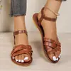 Comércio Exterior Europeu e Americano Tamanho Plus 2026 Outono Novos Sapatos Sapatos Baixos Sandálias Sapatos Romanos Sapatos de Praia Sapatos Femininos Atacado