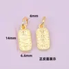 Frisado com preservação de cor 18K ouro envolto colar pingente sorte pingente diy pulseira trançada acessórios de corda