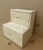 Escada Vendida Separadamente, Banquinho de Degrau em Madeira Maciça, Estante, Armazenamento, Criado-Mudo para Varanda, Banquinho com Rodinhas de Escada, Uso Duplo com Gavetas
