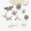 Acessórios para joias DIY borboleta simples Xizang prata liga oca pingente colar brincos pulseira material de pingente feito à mão
