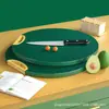 Tabla de cortar, uso doméstico, resistente al moho, apta para alimentos, tabla de cortar redonda, tabla de cortar giratoria de doble cara verde para cocina, directo de fábrica