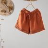 Sudeste Asiático Transfronterizo Primavera y Verano Estilo Retro Casual Pantalones Cortos Cintura Elástica Talla Grande Sueltos Adelgazantes Color Sólido Pantalones de Pierna Ancha