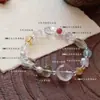 Pulsera de Cristales Multi-Preciosos Naturales, Cuentas de Cristal de Color Dopamina Aguamarina, Cristal Blanco Transparente, Pulsera de Amatista