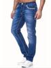 Pantalones Vaqueros para Hombre Elásticos de Mezclilla Pierna Pequeña Multi Bordado Adelgazantes Adelgazantes Azules Pantalones de Hombre, Adecuados para Todas las Estaciones