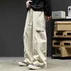 Pantalones de Trabajo de Diseño Americano Plisado para Hombre 2026 Nueva Marca de Moda Holgados Adelgazantes Deportivos Casuales Ropa para Hombre