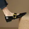 Primer Encuentro Temporada Suela Suave Hebilla de Metal Zapatos Mary Jane 2026 Otoño/Invierno Nuevos Tacón Grueso Punta Fina Tacón Bajo Zapatos de Una Sola Pieza Zapatos de Mujer