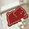 Alfombrilla de suelo absorbente de secado rápido de dibujos animados para baño, suave de tierra de diatomeas, irregular, para puerta, puerta de inodoro, resistente al desgaste, antideslizante