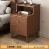 Mesita de noche ultraestrecha estilo madera natural, 20-40 cm de profundidad, para dormitorio, pequeño mueble de almacenamiento para al lado de la cama