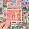 50 sellos adhesivos de monedas, sellos postales conmemorativos de ciudades de viajes retro europeas y americanas, pegatinas para diarios de arte eólico.