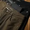Calça masculina casual de brim reta, grossa, solta, outono e inverno 2023, yasell, alta qualidade, cinco bolsos