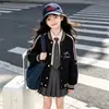 Nueva Chaqueta Cardigan Estilo Coreano Dulce y Linda con Lazo para Niños Medianos y Grandes, Chaqueta de Béisbol Versátil Holgada Casual