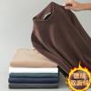 Camiseta Básica de Terciopelo Doble Cara con Cuello Medio Alto para Hombre, Camiseta Interior de Cuello Redondo Color Sólido para Otoño e Invierno, Camiseta Ajustada de Manga Larga para Hombre