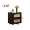Mesa de noche tejida de ratán de madera maciza Cómoda de noche moderna y sencilla para dormitorio Gabinete de almacenamiento multicapa No requiere montaje Gabinete pequeño de tres niveles