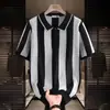 Camisa polo de punto retro hueca para hombre, manga corta, con cuello de solapa y media cremallera, camisa polo de marca de alta gama de moda