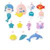 Parche Bordado Original de Animal Marino DIY Autoadhesivo Sin Coser Parche Bordado de Sirena de Dibujos Animados Parche para Ropa