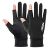 Guantes de Pesca para Moto de Medio Dedo con Dos Dedos Expuestos para Hombres y Mujeres, Protector Solar de Seda Helada, Guantes de Verano Finos, Guantes para Pesca Exterior, Conducción