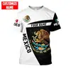 Camiseta Mexicana de Verano Bandera Mexicana Impresión 3D Streetwear Moda para Hombres y Mujeres Manga Corta Oversize