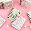 Mini Caderno Espiral A7 Desenho Animado Coleção de Animais Caderno Inspirador Dobrável Anotações Felizes de Alunos do Ensino Fundamental