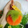 Conejo Rex Imitación Cosas Buenas Suceden Peluche Colgante de Caqui Paz y Alegría Llavero para Bolso de Coche Pomponcito Pequeño Regalo