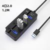 Divisor USB 3.0 de Siete Botones con Interruptor Diamante Transfronterizo, Expansor USB Multipuerto, USB Hub de Transmisión de Alta Velocidad