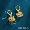Novedad Collar Oro Arena Estilo Europeo y Americano Dibujos Animados HelloKitty Pendientes de Diamante Lujo Ligero Joyería Femenina de Larga Duración Sin Decoloración