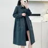 Jaqueta corta-vento de alta qualidade feminina longa 2024 primavera e outono nova versão coreana de solta moda moda casual casaco versátil tendência