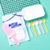 Plato de Papel Desechable para Pastel, Cuchillo y Tenedor, Combinación de Plato y Bolsa de Papel, Plato Rectangular y Juego de Tenedor, Vajilla, Cumpleaños, Juego Tres en Uno
