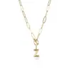 Collar con Letra Europea y Americana Transfronterizo Chapado en Oro Real Tendencia Hip-Hop Europeo y Americano Colgante de 26 Letras Inglesas al por Mayor