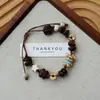 Pulsera de Grano de Café de Cerámica Jingdezhen, Refrescante y que no se decolora, Joyería de Alta Gama para Mujer, Accesorio Versátil de Nuevo Estilo Chino, Mayoreo
