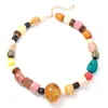 Collar de moda transfronterizo estilo vacacional, elegante, geométrico irregular, con cuentas de madera y resina, único y simple para fiestas de mujeres