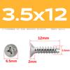 Acero Inoxidable 304 Kt Tornillo de Cola para Fresado M3M4M5 Cabeza Avellanada Cruz Cola Plana Cola de Corte Tornillo Autorroscante Antiaflojamiento