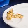 Joyería Creativa Anillo de Plata Tailandesa Vintage Anillo de Mascota Valiente de Dinero Chapado en Oro Anillo para Dedo Índice Masculino