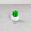 Mini Cactus Creativo de Simulación Planta Verde de Simulación Modelo de Planta Suculenta Casa de Juego con Maceta Adorno Pequeño de Resina Verde