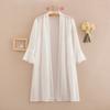 Ropa de protección solar de verano, camisa chal pequeña holgada de encaje de gasa blanca, abrigo corto, chaleco fino tipo cárdigan para mujer