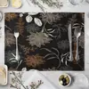 Hojas Geométricas Estilo Europeo Mantel para Mesa de Comedor Impreso Simple Mantel Occidental para Comedor Mantel para Tazón del Hogar