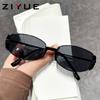 2026 Nuevas Gafas de Sol Retro Modernas de Gama Alta Marrones con Montura Estrecha para Mujeres con Rostros Redondos, Gafas de Sol Estilo Adelgazante