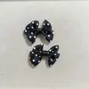Mini Pequenos Acessórios de Laços Gêmeos com Bolinhas Pretas e Brancas Grampo de Cabelo Capa de Celular Bolsa Sapato Meias Acessórios de Roupa DIY