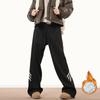 Pantalones deportivos rectos drapeados con forro polar para Otoño e Invierno para Mujer Nuevo Diseño pareja sueltos con cordón elástico en la cintura pantalones de pierna ancha para mujer