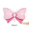 Globo de Película de Aluminio con Lazo a Cuadros Rosa Azul Decoración Arreglo Fiesta de Cumpleaños Infantil Globo de Papel de Aluminio Venta al por Mayor